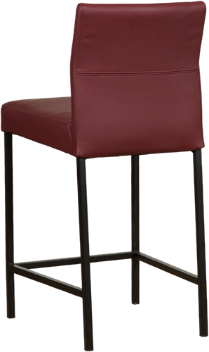 Leren barkruk Bright laag - Toledo Bordeaux (donkerrood) - Kleur poot, zwart-3