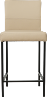 Leren barkruk Bright laag - Toledo Mastic (taupe/bruin) - Kleur poot, zwart-2