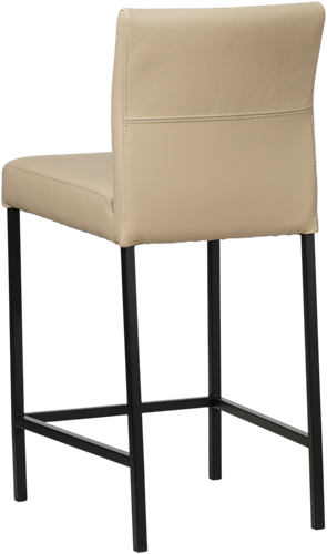 Leren barkruk Bright laag - Toledo Mastic (taupe/bruin) - Kleur poot, zwart-3