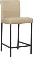 Leren barkruk Bright laag - Toledo Mastic (taupe/bruin) - Kleur poot, zwart
