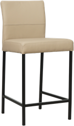 Leren barkruk Bright laag - Toledo Mastic (taupe/bruin) - Kleur poot, zwart