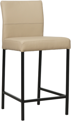 Leren barkruk Bright laag - Toledo Mastic (taupe/bruin) - Kleur poot, zwart