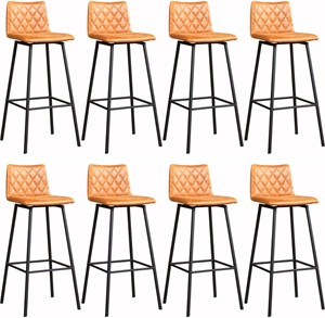SHOPX HUISCOLLECTIE Set van 8 Leren barkrukken Catch hoog - Echt leer, Industrieel, Comfortabel en kies uit meer dan 150+ kleuren - Ontdek de Vele Leersoorten en Kleuren bij ShopX