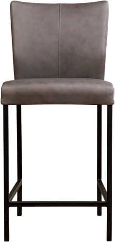 Leren barkruk Revolt laag - Rancho Leer Steel - Zwart-2