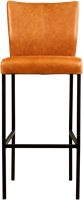 Leren barkruk Revolt hoog - Vintage Leer Cognac - Zwart-2