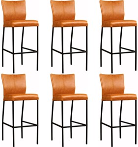 SHOPX HUISCOLLECTIE Set van 6 Leren barstoel Revolt hoog - Echt leer, Modern, Comfortabel en kies uit meer dan 150+ kleuren - Ontdek de Vele Leersoorten en Kleuren bij ShopX