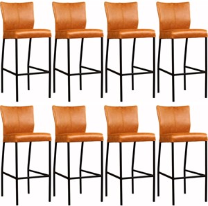 SHOPX HUISCOLLECTIE Set van 8 Leren barstoel Revolt hoog - Echt leer, Modern, Comfortabel en kies uit meer dan 150+ kleuren - Ontdek de Vele Leersoorten en Kleuren bij ShopX