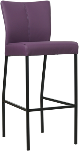 Leren barkruk Revolt hoog - Toledo Leer Aubergine - Zwart