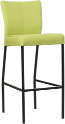 Leren barkruk Revolt hoog - Toledo Leer Lime - Zwart