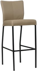 Leren barkruk Revolt hoog - Hermes Leer Mocca - Zwart