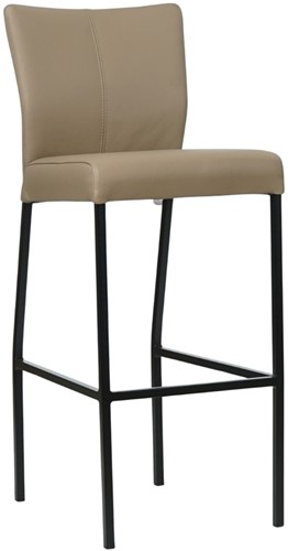 Leren barkruk Revolt hoog - Hermes Leer Mocca - Zwart