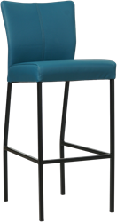 Leren barkruk Revolt hoog - Hermes Leer Turquoise - Zwart
