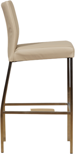 Leren barkruk Revolt hoog - Toledo Leer Mastic - RVS-3