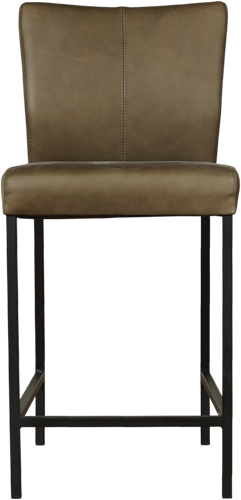 Leren barkruk Revolt laag - Rancho Leer Green - Zwart-2