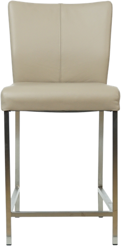 Leren barkruk Revolt laag - Toledo Leer Mastic - RVS-2