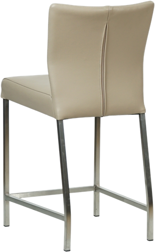 Leren barkruk Revolt laag - Toledo Leer Mastic - RVS-3