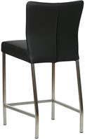 Leren barkruk Revolt laag - Toledo Leer Nero - RVS-3