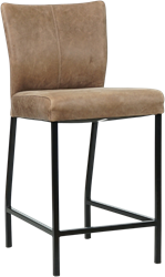 Leren barkruk Revolt laag - Vintage Leer Brown - Zwart