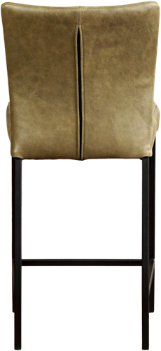 Leren barkruk Revolt laag - Vintage Leer Olive - Zwart-3