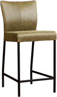 Leren barkruk Revolt laag - Vintage Leer Olive - Zwart