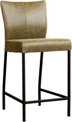 Leren barkruk Revolt laag - Vintage Leer Olive - Zwart