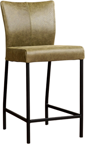 Leren barkruk Revolt laag - Vintage Leer Olive - Zwart