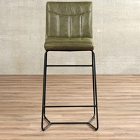 OUTLET Leren barstoel Right - Vintage Leer Olive-2