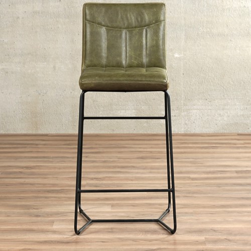 OUTLET Leren barstoel Right - Vintage Leer Olive-2
