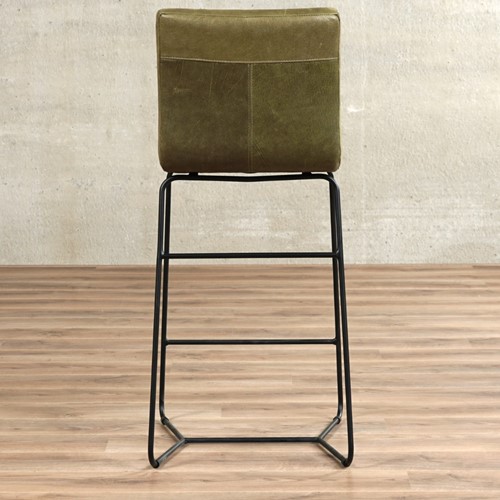 OUTLET Leren barstoel Right - Vintage Leer Olive-3
