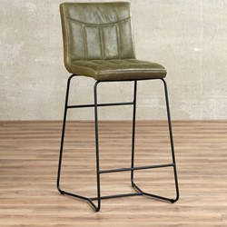 OUTLET Leren barstoel Right - Vintage Leer Olive