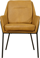 Cognac leren industriële design eetkamerstoel Mix - Granada leer Amber (cognac leer)-2