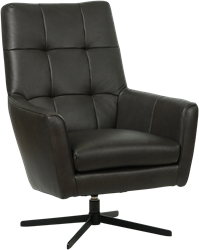 Leren draaifauteuil Central - Granada leer Graphite