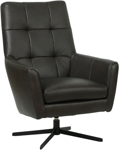 Leren draaifauteuil Central - Granada leer Graphite