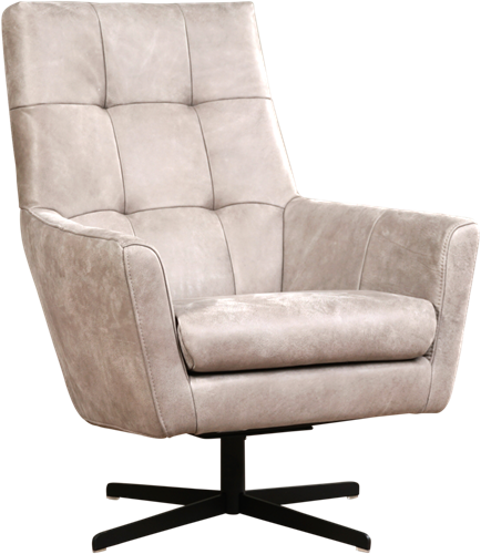 Leren draaifauteuil Central - Kenia Leer Lightgrey