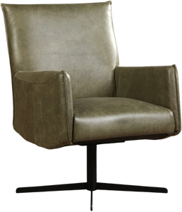 Leren stock draaifauteuil delta 111 groen, groen leer, groene draaistoel