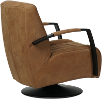 Leren industriële draaifauteuil Galaxy - Kenia Leer Brown - Frame zwart - Schotelvoet zwart-3