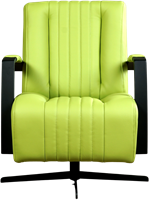Leren industriële draaifauteuil Galaxy - Toledo Leer Lime - Frame zwart - Stervoet zwart-2