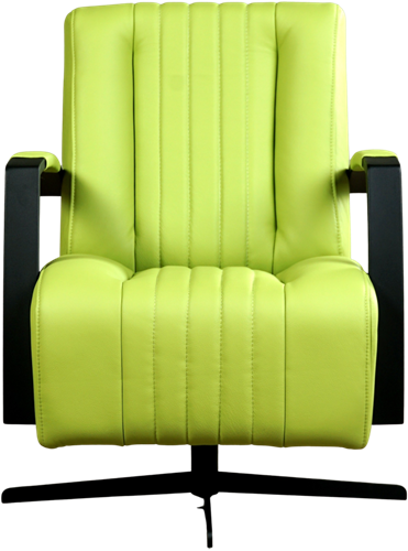Leren industriële draaifauteuil Galaxy - Toledo Leer Lime - Frame zwart - Stervoet zwart-2