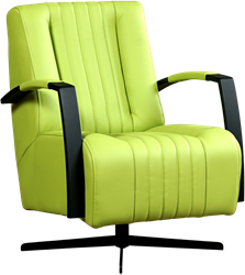 Leren industriële draaifauteuil Galaxy - Toledo Leer Lime - Frame zwart - Stervoet zwart