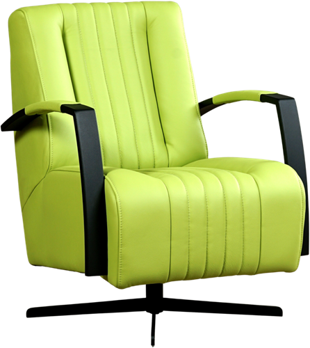 Leren industriële draaifauteuil Galaxy - Toledo Leer Lime - Frame zwart - Stervoet zwart