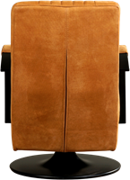 Leren industriële draaifauteuil Galaxy - Kenia Leer Cognac - Frame zwart - Schotelvoet zwart-3