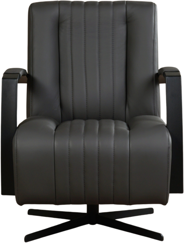 Leren industriële draaifauteuil Galaxy - Toledo Leer Antracite - Frame zwart - Stervoet zwart-2