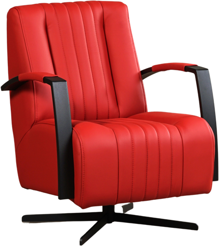 Leren industriële draaifauteuil Galaxy - Toledo Leer Ducati - Frame zwart - Stervoet zwart