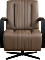 Leren industriële draaifauteuil Galaxy - Toledo Leer Lever - Frame zwart - Stervoet zwart-2