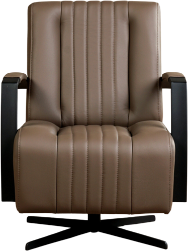 Leren industriële draaifauteuil Galaxy - Toledo Leer Lever - Frame zwart - Stervoet zwart-2