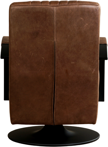 Leren industriële draaifauteuil Galaxy - Vintage Leer Brown - Frame zwart - Schotelvoet zwart-3
