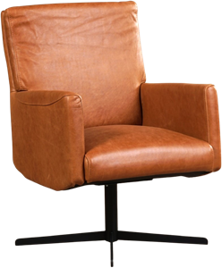 Leren draaifauteuil join 109 bruin, bruin leer, bruine draaistoel