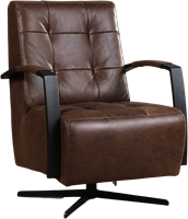 Leren industriële draaifauteuil Mind - Vintage Leer Brown - Frame zwart - Stervoet zwart