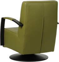 Leren industriële draaifauteuil Mood - Toledo Leer Apple Green - Frame zwart - Schotelvoet zwart-3