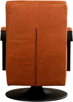 Leren industriële draaifauteuil Mood - Rancho Leer Cognac - Frame zwart - Schotelvoet zwart-3